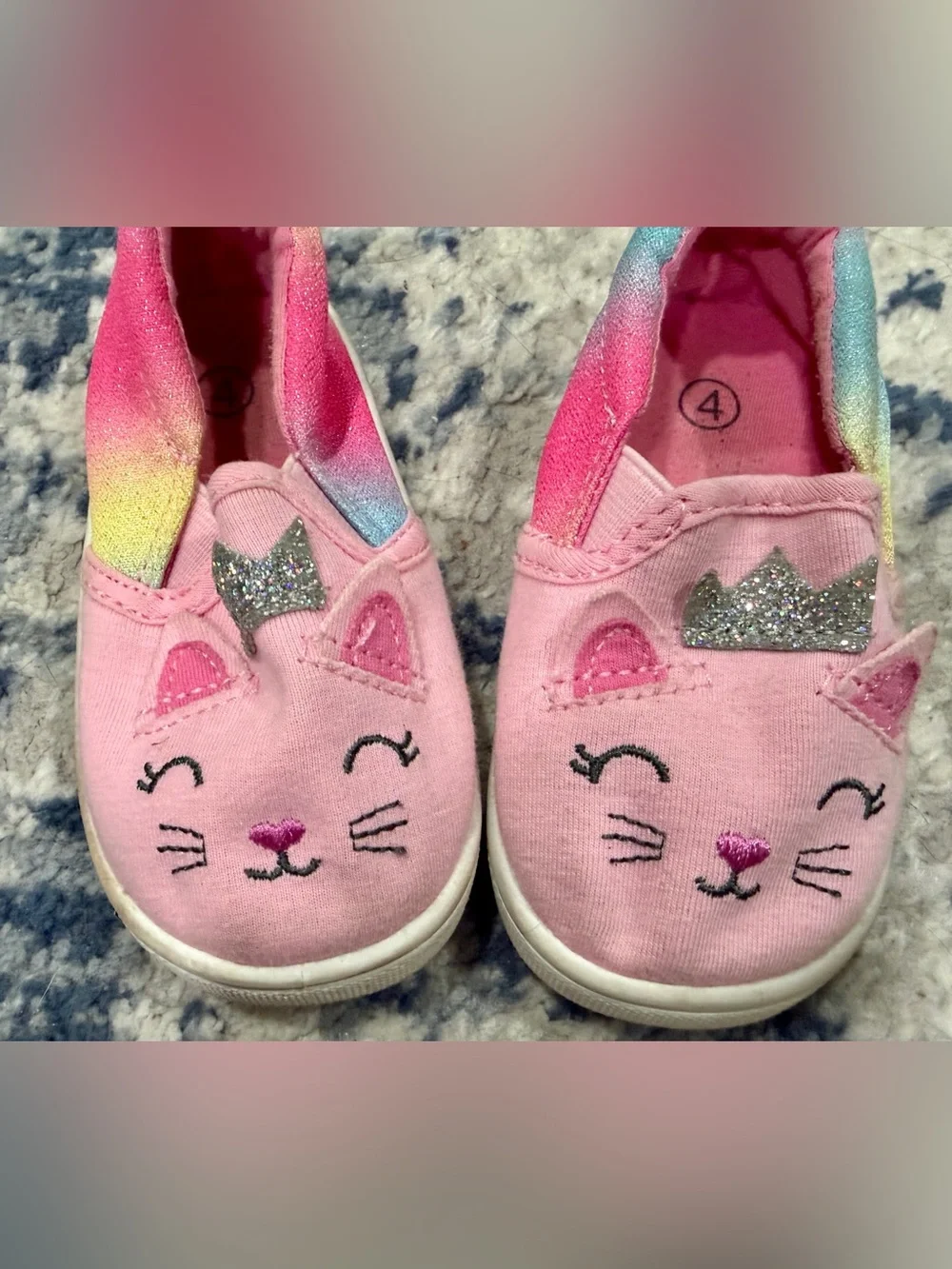 Kids Pink Unicorn Cat Slip-On Shoes